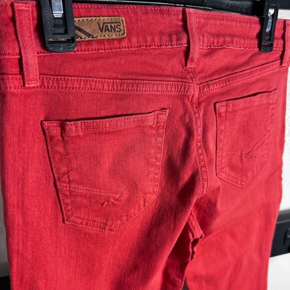 Vans Women's Bold Red Skinny Jeans Size 9 - Picture 10 of 16